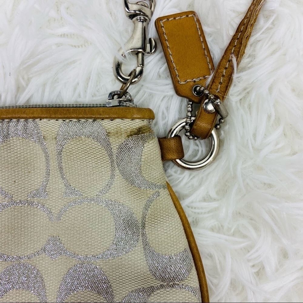COACH white & silver C print wristlet wallet - Picture 11 of 15